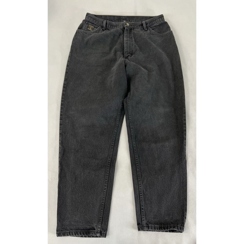 VTG Wrangler For Women Black Denim Jeans Tapered Straight Leg USA 18 Short Y2K